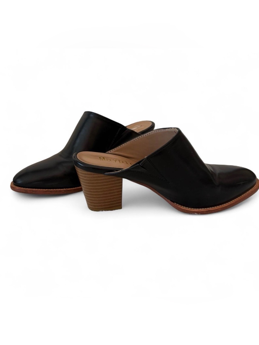 Maypie Womens Classic Chunky Heel Mule Black 6.5